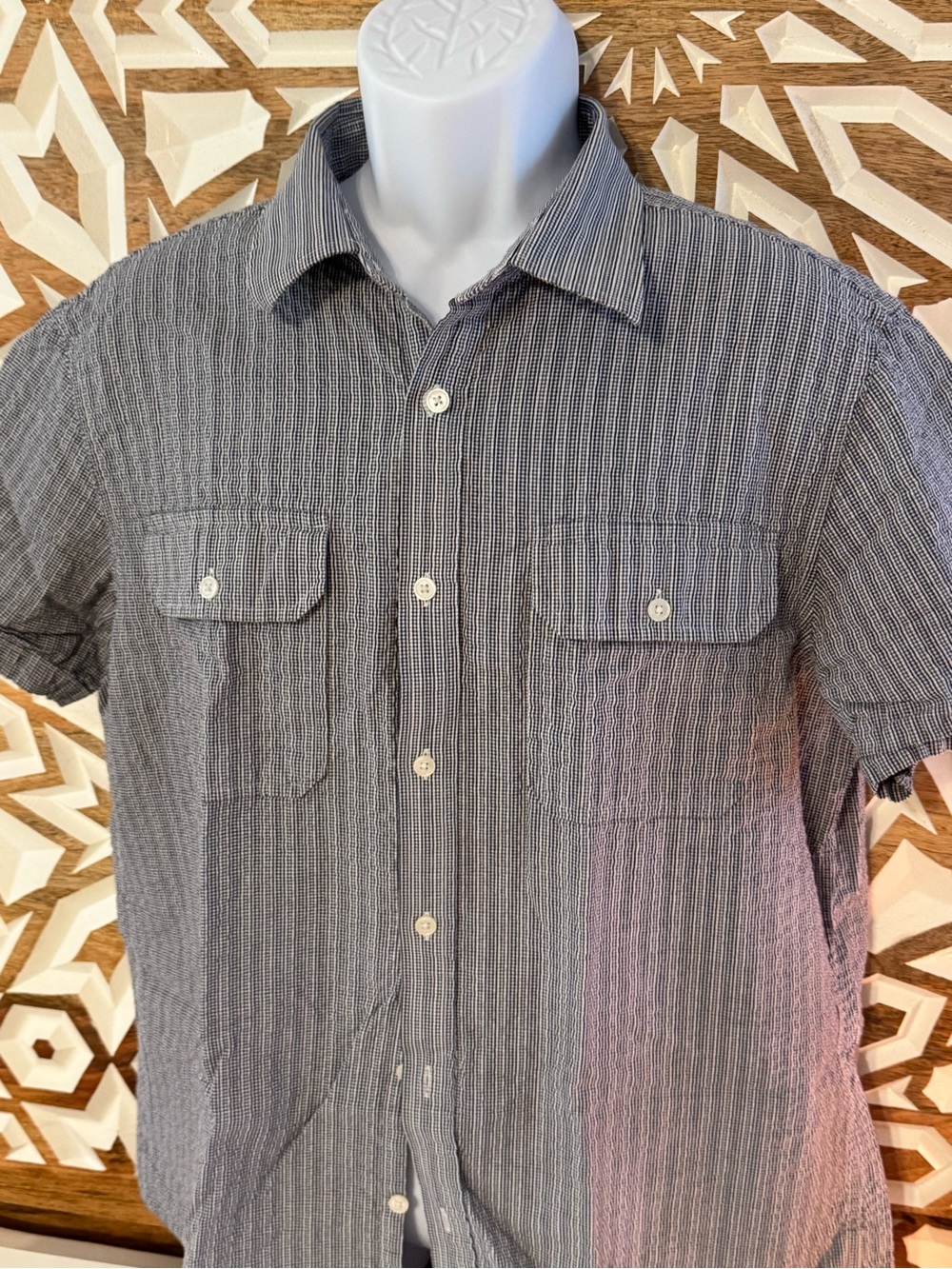 Michael Kors 100% Cotton. Men's Short-Sleeve Button-Down Shirt